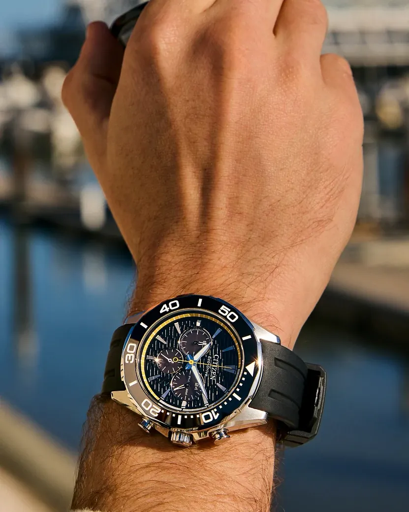 Endeavor Chrono Black Dial Polyurethane Strap CA4730-08E | CITIZEN